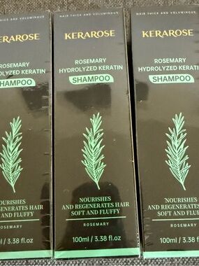 Kerarose Rosemary Hydrolyzed Keratin Shampoo - Black & Mint Green